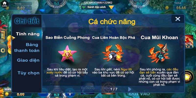 Cá chức năng hấp dẫn trong game